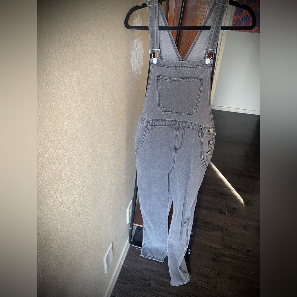 Nasty Gal Gray Overalls with Adjustable Straps
